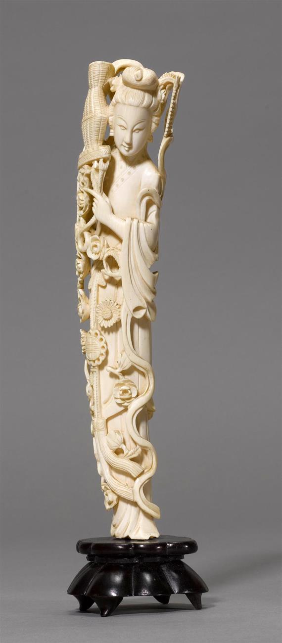 Appraisal: STANDING LADY China ca H cm Ivory The slender figure