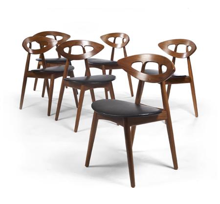 Appraisal: EJVIND JOHANSSON FOR GERN MOBELFABRIK DENMARK SET OF SIX CHAIRS