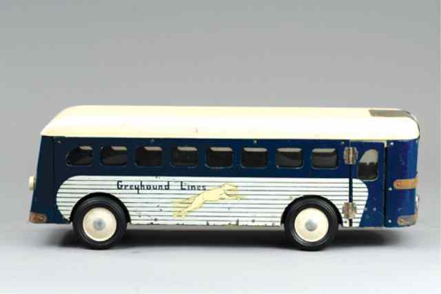 Appraisal: BUDDY 'L' WOODEN GREYHOUND LINES BUS C 's adjustable destination