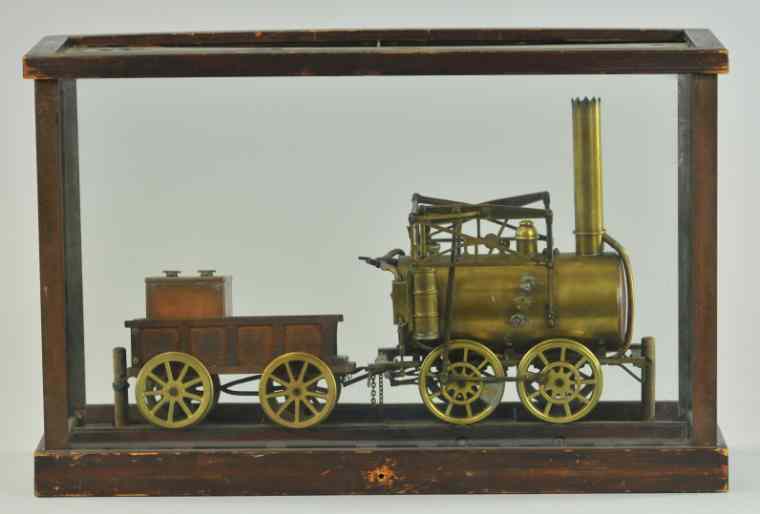 Appraisal: CONTEMPORARY STEAM LOCOMOTIVE AND TENDER Brass model with side walking