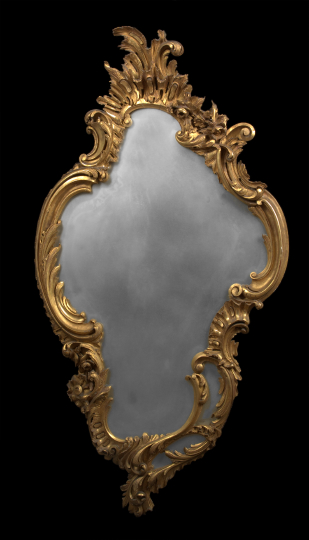 Appraisal: Good Large Louis XV-Style Giltwood Looking Glass second quarter th