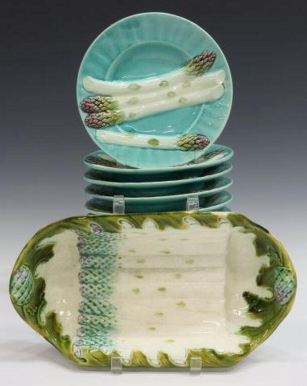 Appraisal: lot of French majolica asparagus service assembled including individual plates