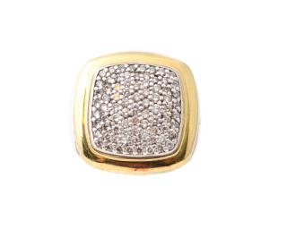 Appraisal: David Yurman Sterling YG and Pave Diamond Ring David Yurman