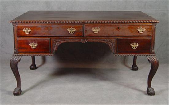 Appraisal: English Mahogany Writing Desk Late th Century Georgian style Two