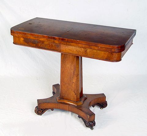 Appraisal: EARLY TH C ENGLISH GAME TABLE Single pedestal flip top