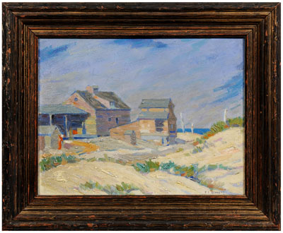 Appraisal: Francis I Bennett painting New Jersey - beach house amidst