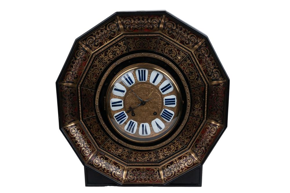 Appraisal: FRENCH BOULLE DODECAHEDRAL CLOCKwith an ebonized bracket of a later