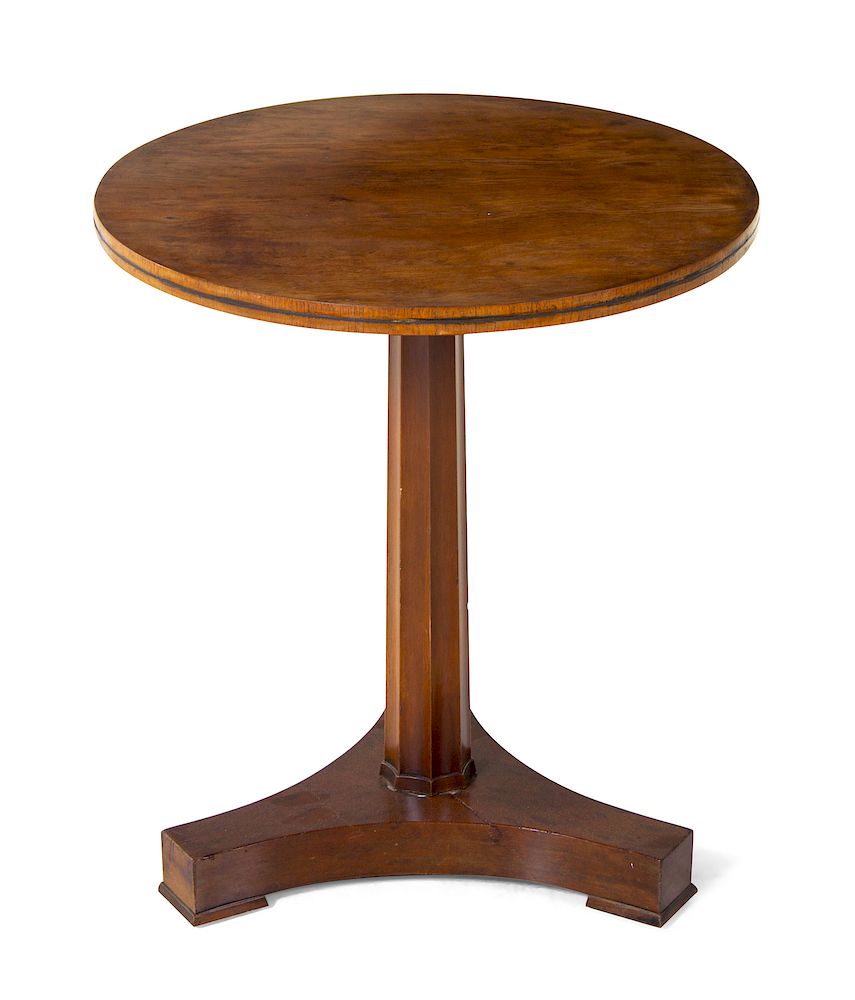 Appraisal: A Biedermeier Style Walnut Table Height A Biedermeier Style Walnut