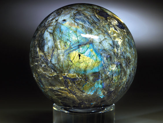 Appraisal: LARGE LABRADORITE SPHERE Madagascar This inch sphere of colorful labradorite