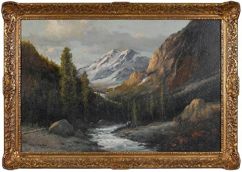 Appraisal: Robert Wood England California - Rocky Mountain Spring signed lower