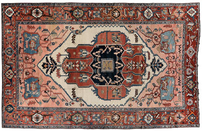 Appraisal: Serapi or Bakshaish carpet large central medallion on ivory ground