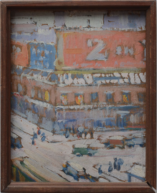 Appraisal: RUTH TEMPLE ANDERSON - CITY IN SNOW Oil on paperboard