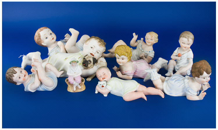 Appraisal: Collection of Bisque Piano Babies some tinted including with Animals