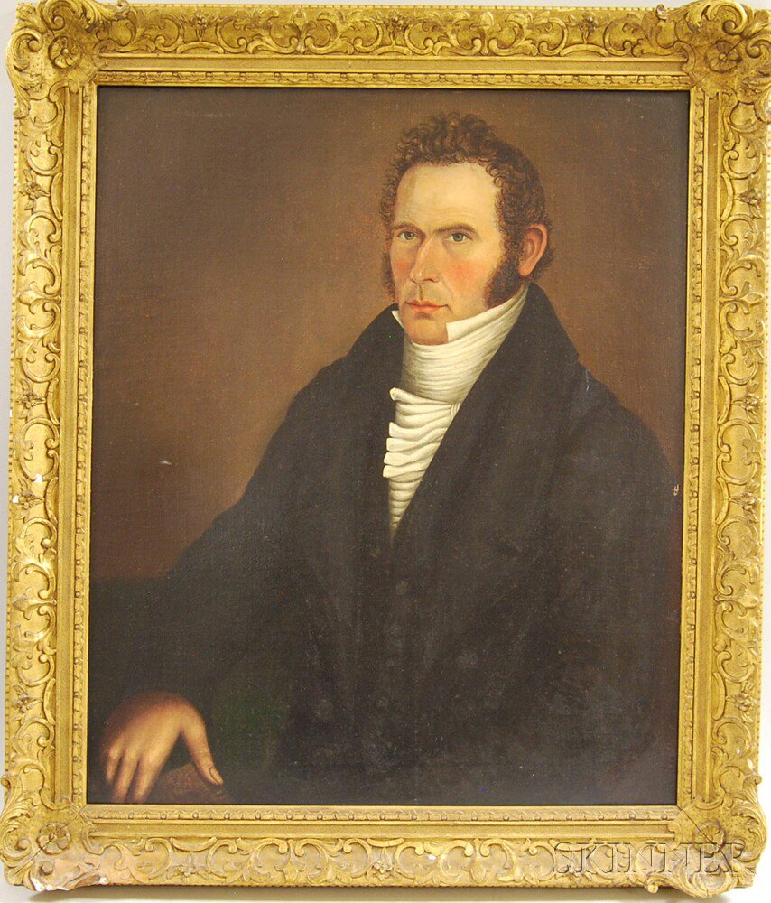 Appraisal: American School th Century Portrait of a Gentleman Unsigned Oil