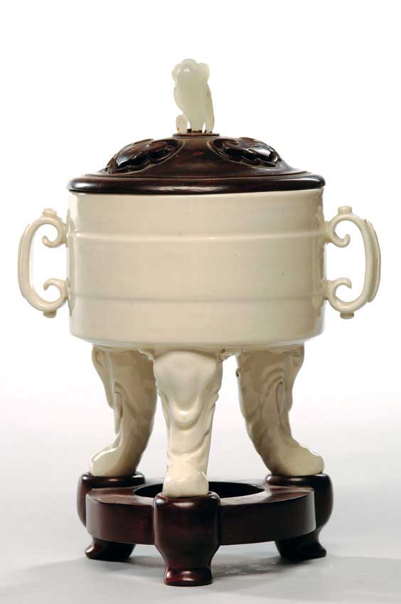 Appraisal: BLANC DE CHINE TRIPOD CENSER Antique Chinese Blanc de Chine