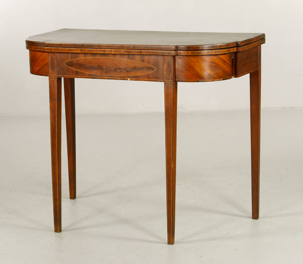 Appraisal: - th C Hepplewhite Game Table th century Hepplewhite game