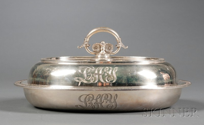 Appraisal: American Sterling Convertible Covered Serving Dish late th century marked