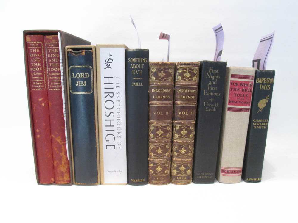 Appraisal: TEN HARD BOUND BOOKS in leather and linen bindings with