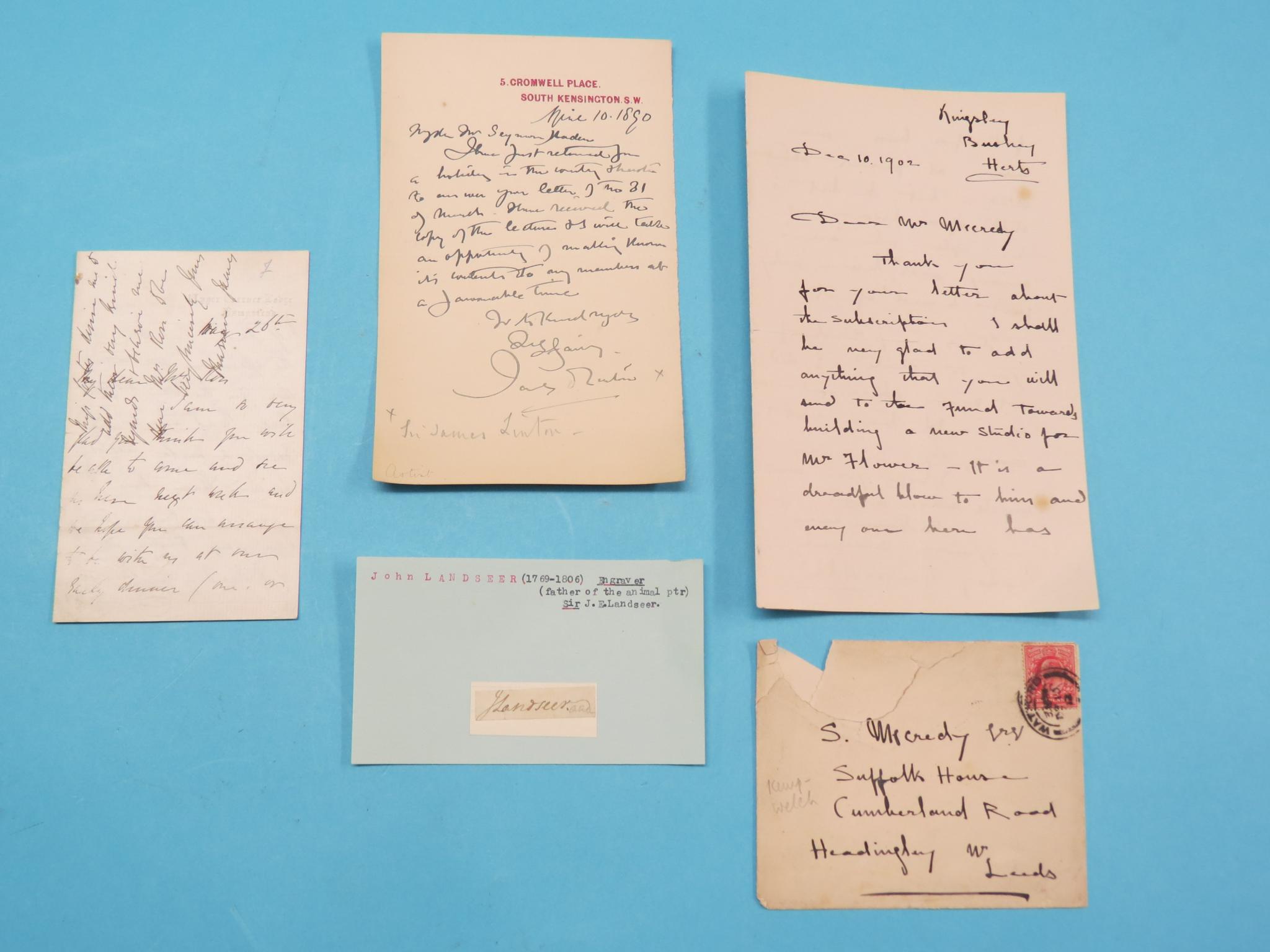 Appraisal: Artists Lucy Kemp Welch - hand-written letter with envelope John