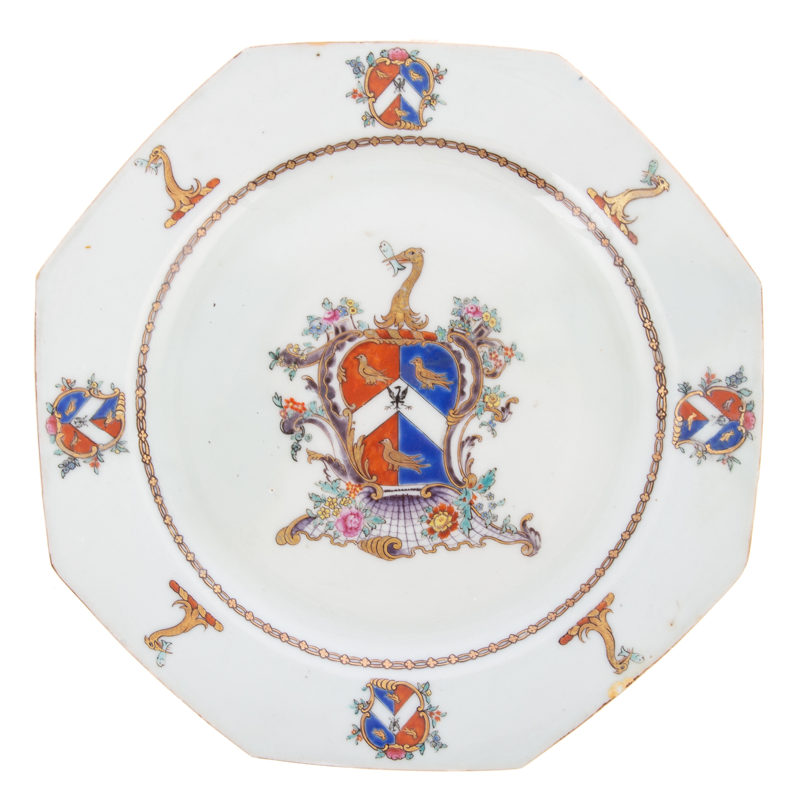 Appraisal: RARE ENGLISH MARKET CHINESE EXPORT ARMORIAL PLATE Qianlong Era -