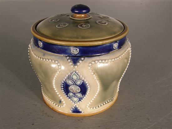 Appraisal: Royal Doulton tobacco jar and cover with white beaded and