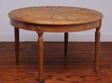 Appraisal: NEOCLASSICAL-STYLE TEAKWOOD GARDEN TABLE The round molded top over conforming