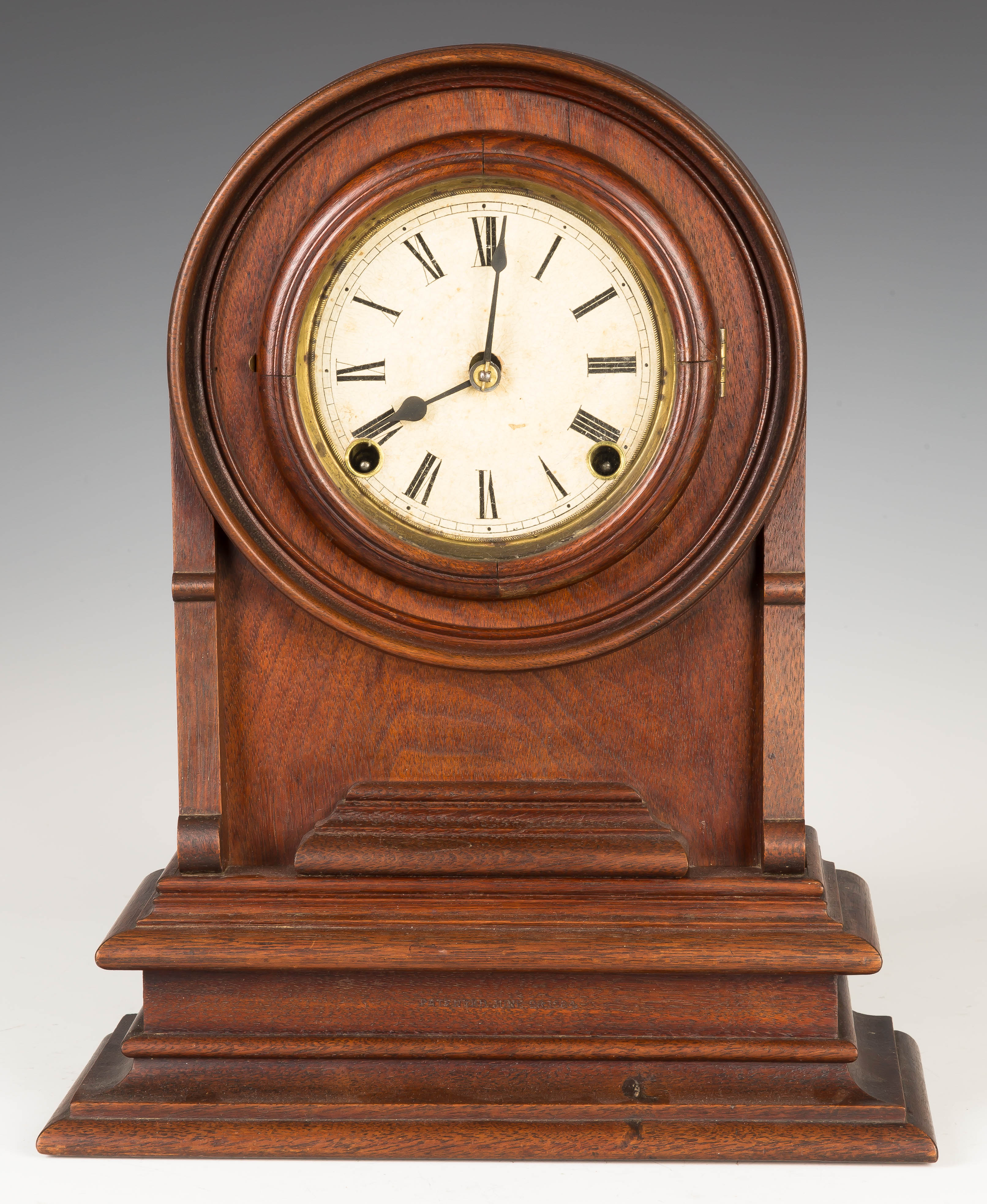 Appraisal: Noah Pomeroy Shelf Clock Bristol CT Walnut case refinished Original