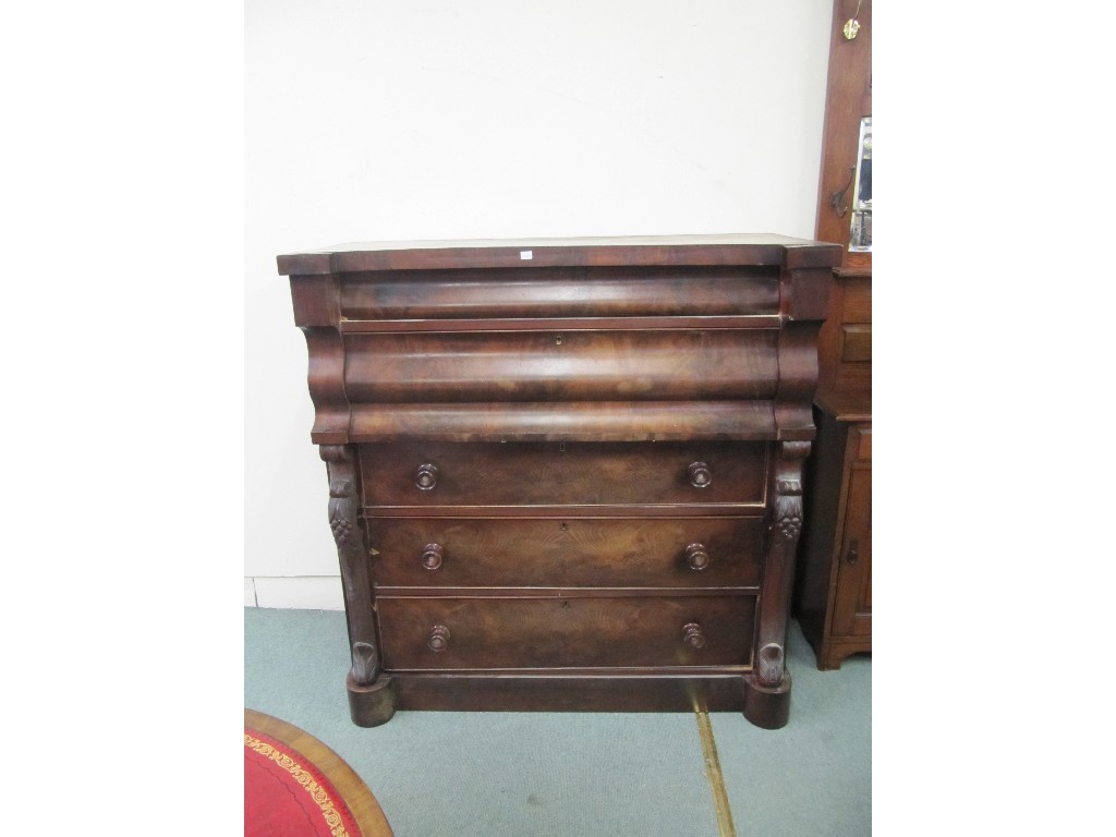 Appraisal: Victorian mahogany ogee chest of drawers