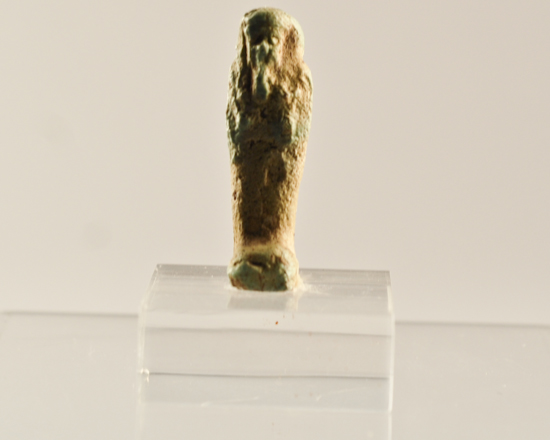 Appraisal: An Archaic Egytian Ushebti Figure of green stone mounted on