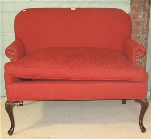 Appraisal: QUEEN ANNE STYLE MAHOGANY SETTEE th century the petite form