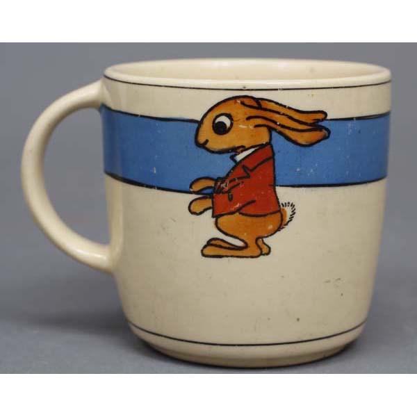 Appraisal: Roseville Juvenile Red Jacket Bunny Rabbit Mug Chocolate Cup ca