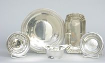 Appraisal: Group of Five Sterling Trays Bowls Including Gorham Three Gorham