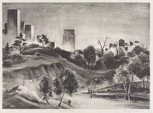 Appraisal: ADOLF DEHN We Nordics Lithograph on chine appliqu x mm