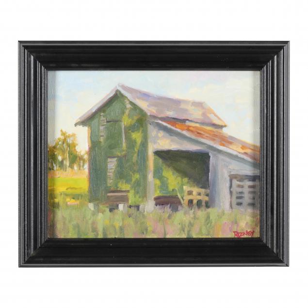 Appraisal: MIKE ROONEY NC BARN IN FALL Oil on canvas panel