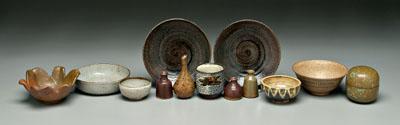 Appraisal: assorted pieces pottery bowl marked quot Weber quot - x