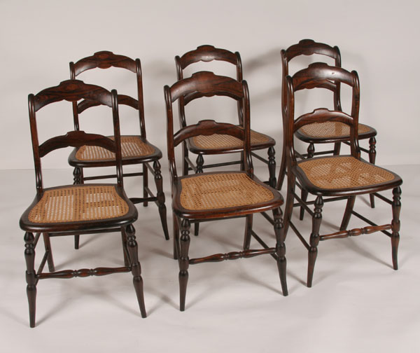 Appraisal: Six late th early th century chairs grain painted curved