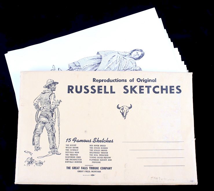 Appraisal: Collection of Charlie Russell Prints Sketches Included in this lot