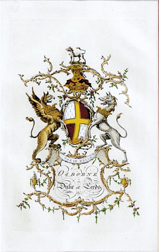 Appraisal: Jacob th centurySIX WORKS COAT OF ARMS OF BRITISH NOBLES