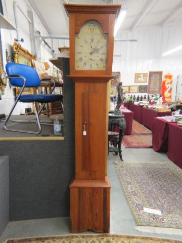 Appraisal: Early Seth Thomas Grandfather Clock pine case wooden works wooden