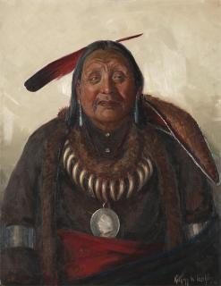 Appraisal: Kathryn Woodman Leighton ''Buffalo Robe'' portrait of an Indian signed