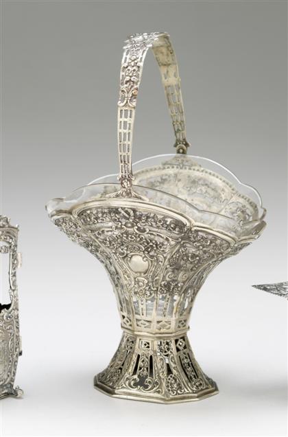 Appraisal: German silver wedding basketearly th century