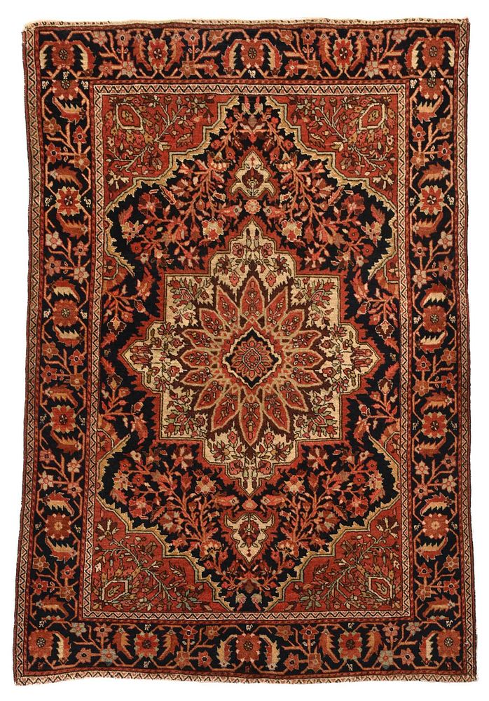 Appraisal: Sarouk Rug early to mid th century white medallion on