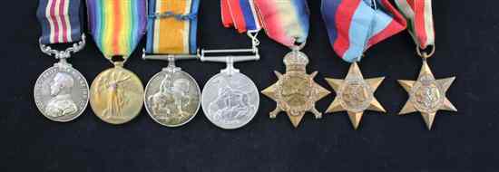 Appraisal: A WWI military medal group to Lance Corporal J Milligan