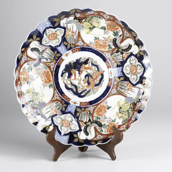 Appraisal: JAPANESE IMARI Charger with typical blue and orange decoration with