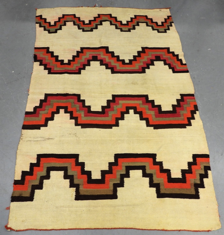 Appraisal: C NATIVE AMERICAN NAVAJO FLAT WEAVE BLANKET United States Circa