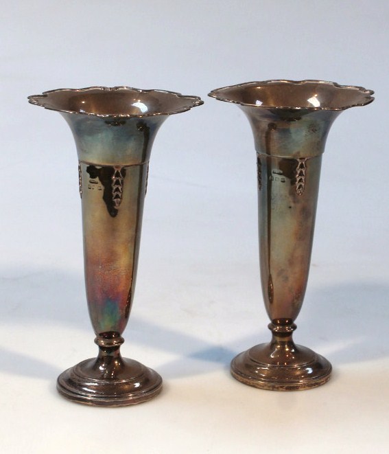 Appraisal: A pair of George V specimen vases by Henry Williamson