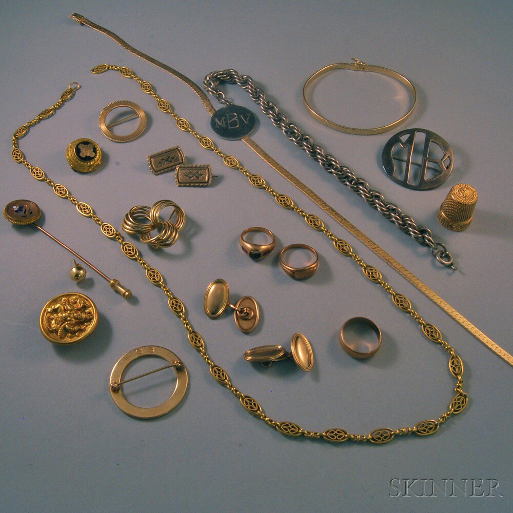 Appraisal: Group of Assorted Mostly Gold Jewelry including an kt gold