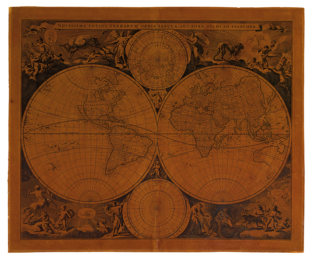 Appraisal: VISSCHER NICHOLAS Novissima Totius Terrarum Orbis Tabula Auctore Nicolao Visscher