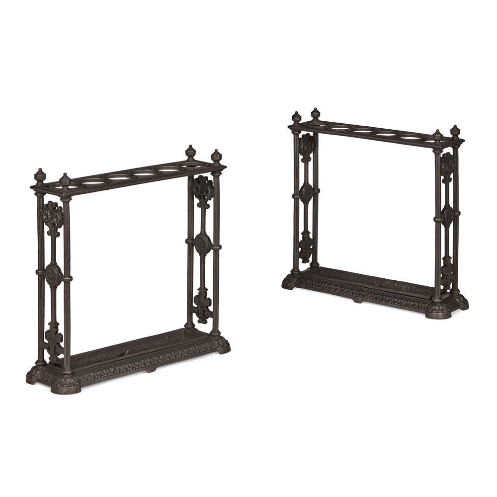 Appraisal: PAIR OF VICTORIAN CAST IRON STICK STANDS TH CENTURY with