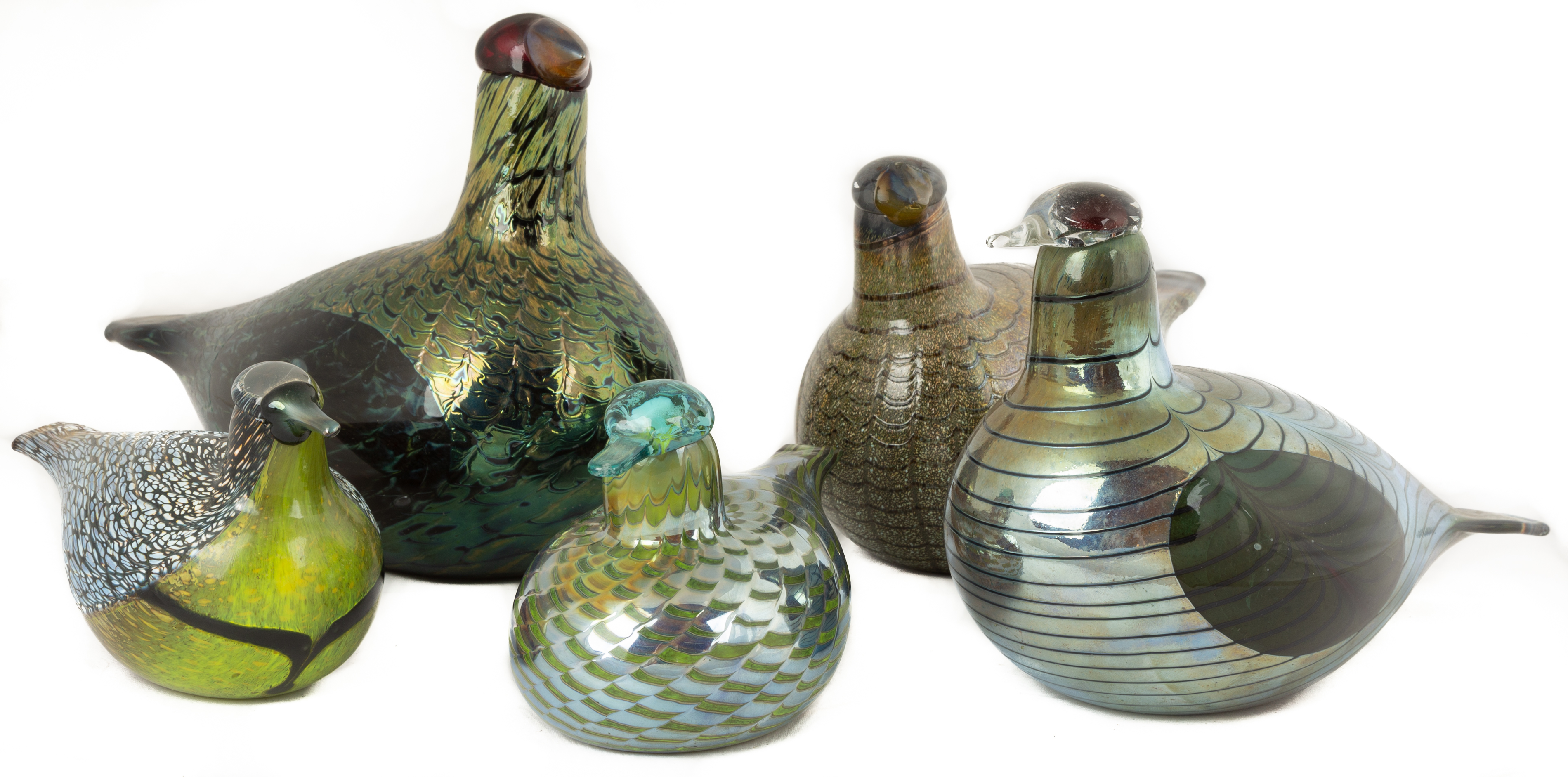 Appraisal: OIVA KALERVO TOIKKA FINISH - BLOWN GLASS BIRD SCULPTURES Iittala